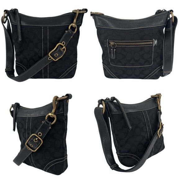 Coach Legacy Slim Duffle Vintage Y2K Signature Jacquard & Leather Crossbody Bag - Picture 3 of 7